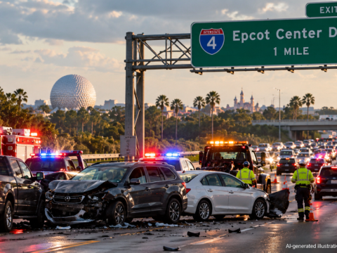 Major crash shuts down I-4 near Disney World
