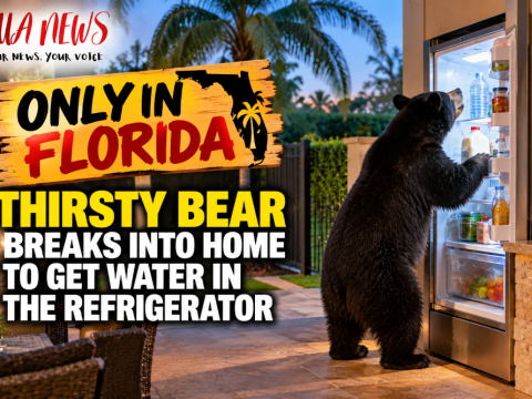 Only in Florida: Thirsty bear breaks into Naples patio and checks the refrigerator