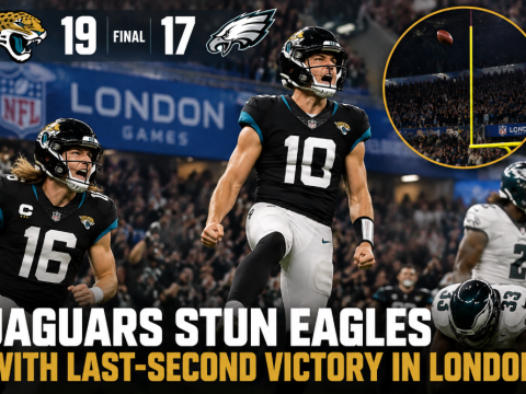 Jaguars stun Eagles with last-second victory in London